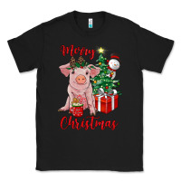 Black merry christmas pig Classic Tee - RanaPortraitStore