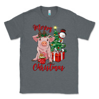 Charcoal Heather merry christmas pig Classic Tee - RanaPortraitStore