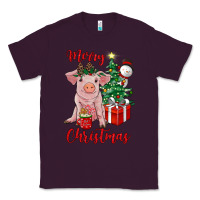 Plum merry christmas pig Classic Tee - RanaPortraitStore