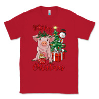 Red merry christmas pig Classic Tee - RanaPortraitStore