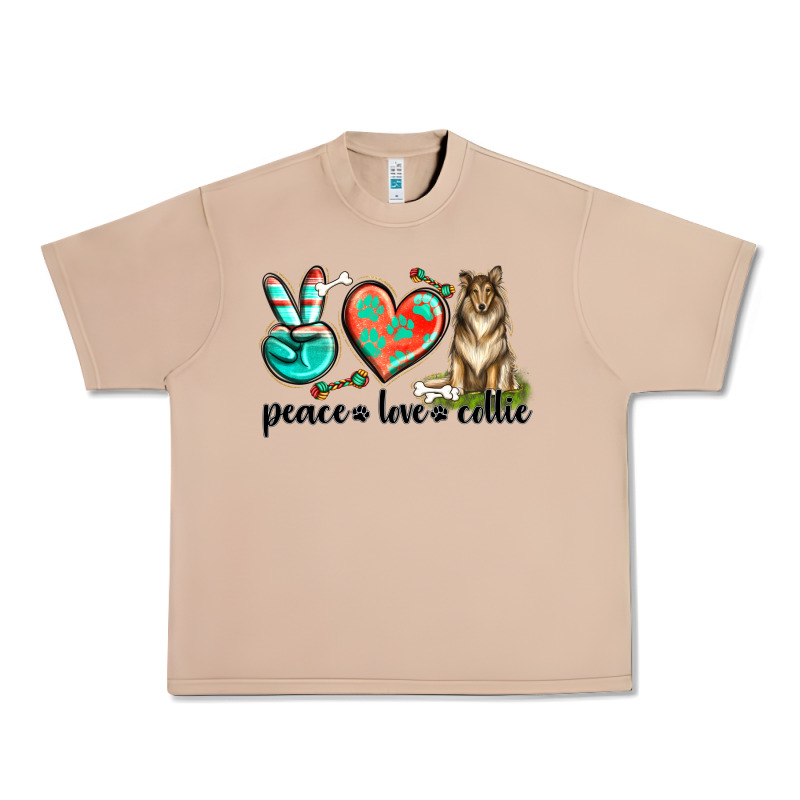 Peace Love Collie Urban Heavy Tee by texasbilliewilder | Teevron