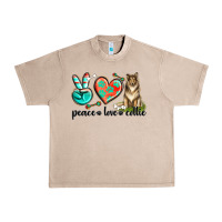 French Oak peace love collie Urban Heavy Tee - texasbilliewilder