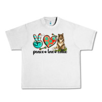 Lunar Rock peace love collie Urban Heavy Tee - texasbilliewilder