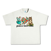 Pistachio peace love collie Urban Heavy Tee - texasbilliewilder