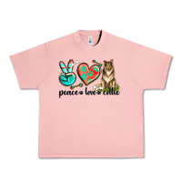Salmon peace love collie Urban Heavy Tee - texasbilliewilder