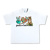 White peace love collie Urban Heavy Tee - texasbilliewilder