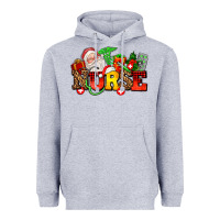 Heather Grey nurse with Christmas Heavyweight Hoodie - AdoDesignShop