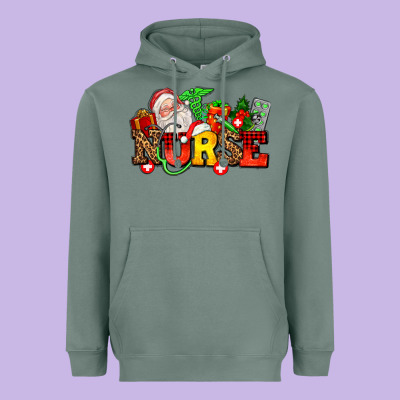 Nurse With Christmas Heavyweight Hoodie Designed By Adodesignshop