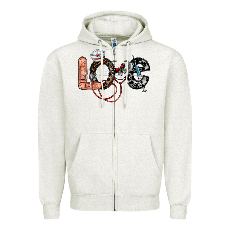 Love Nurse Zipper Hoodie by SublimationCraftShop | Teevron