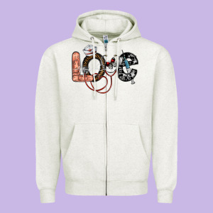 Love Nurse Zipper Hoodie Designed By Sublimationcraftshop