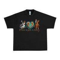 Black peace love cowboy Urban Heavy Tee - texasbilliewilder