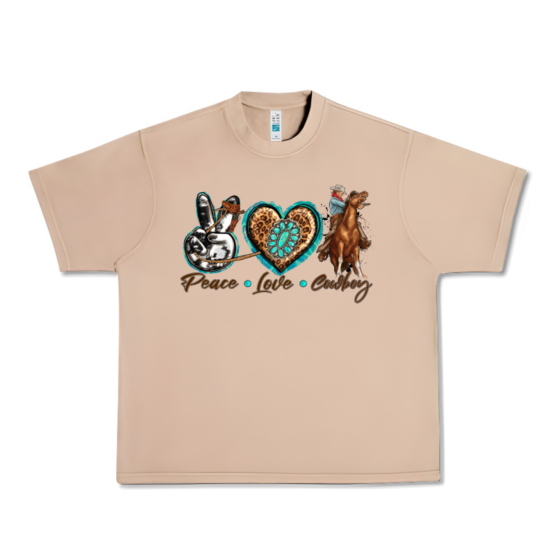 Peace Love Cowboy Urban Heavy Tee by texasbilliewilder | Teevron