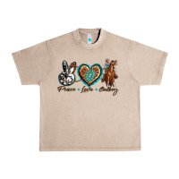 French Oak peace love cowboy Urban Heavy Tee - texasbilliewilder