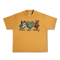 Peanut Butter peace love cowboy Urban Heavy Tee - texasbilliewilder