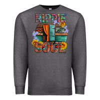 Charcoal Heather hippie soul with caravan and flowers Premium Sweatshirt - Artiststas