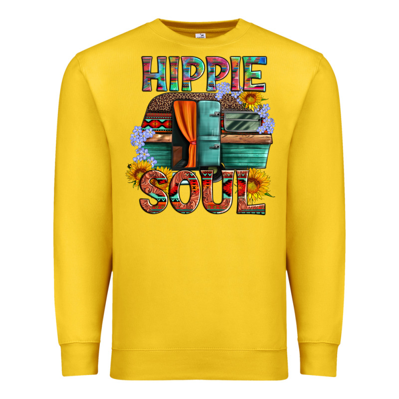 Hippie Soul With Caravan And Flowers Premium Sweatshirt by Artiststas | Teevron