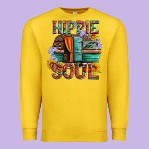 Hippie Soul With Caravan And Flowers Premium Sweatshirt Designed By Artiststas