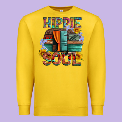 Hippie Soul With Caravan And Flowers Premium Sweatshirt Designed By Artiststas