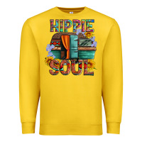 Lemon hippie soul with caravan and flowers Premium Sweatshirt - Artiststas