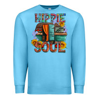 Ocean Blue hippie soul with caravan and flowers Premium Sweatshirt - Artiststas
