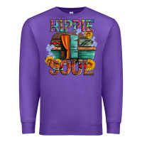 Purple hippie soul with caravan and flowers Premium Sweatshirt - Artiststas