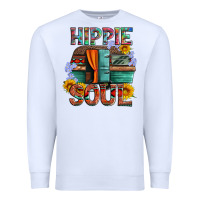White hippie soul with caravan and flowers Premium Sweatshirt - Artiststas