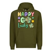Army Green happy go lucky Premium Hoodie - MaliasSmallBusiness