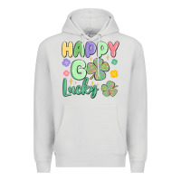 Dove Grey happy go lucky Premium Hoodie - MaliasSmallBusiness