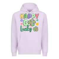 Lilac happy go lucky Premium Hoodie - MaliasSmallBusiness