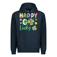Navy happy go lucky Premium Hoodie - MaliasSmallBusiness