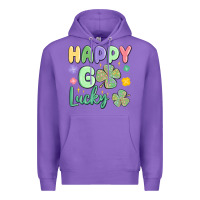 Purple happy go lucky Premium Hoodie - MaliasSmallBusiness