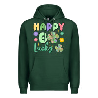 Sports Green happy go lucky Premium Hoodie - MaliasSmallBusiness
