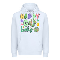 White happy go lucky Premium Hoodie - MaliasSmallBusiness