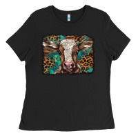 Black Christmas background baby calf Ladies Tee - BarkalooDesign