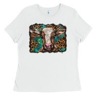 White Christmas background baby calf Ladies Tee - BarkalooDesign