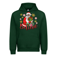 Forest Green believe black santa christmas Urban Hoodie - MaliasSmallBusiness