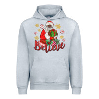 Heather Grey believe black santa christmas Urban Hoodie - MaliasSmallBusiness