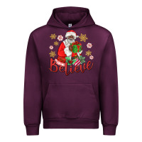 Mauve Wine believe black santa christmas Urban Hoodie - MaliasSmallBusiness