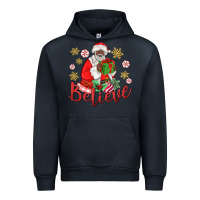 Navy believe black santa christmas Urban Hoodie - MaliasSmallBusiness