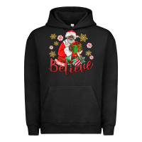 Pigment Black believe black santa christmas Urban Hoodie - MaliasSmallBusiness