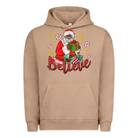 Pigment Burro believe black santa christmas Urban Hoodie - MaliasSmallBusiness