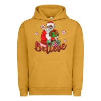 Pigment Peanut Butter believe black santa christmas Urban Hoodie - MaliasSmallBusiness