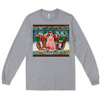 Heather Grey joy pig Long Sleeve Tee - RanaPortraitStore
