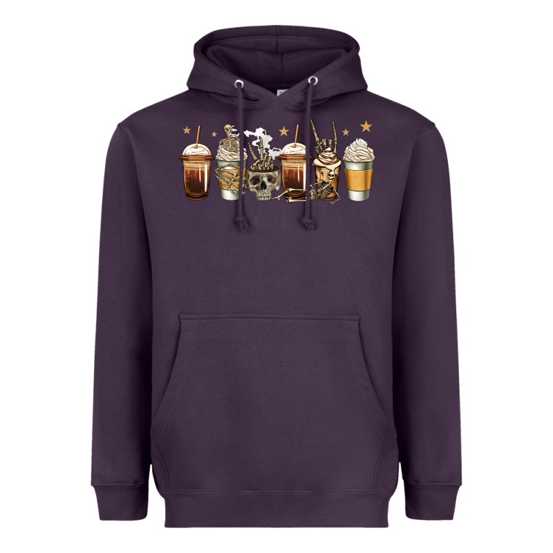 Skeleton Coffee Cups Heavyweight Hoodie by Jasminsmagicworld | Teevron