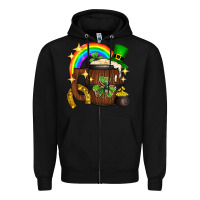 Black st. patricks day barrel beer Zipper Hoodie - Neo Western