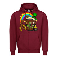 Burgundy st. patricks day barrel beer Zipper Hoodie - Neo Western
