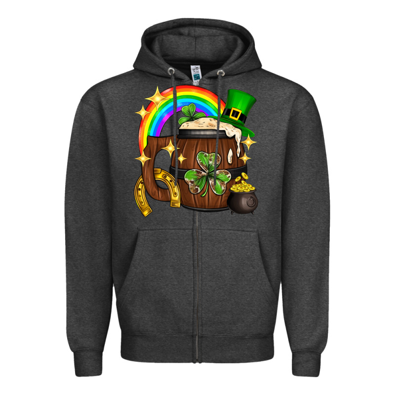St. Patricks Day Barrel Beer Zipper Hoodie by Neo Western | Teevron