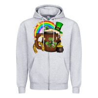 Heather Grey st. patricks day barrel beer Zipper Hoodie - Neo Western