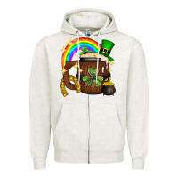 Oatmeal Heather st. patricks day barrel beer Zipper Hoodie - Neo Western