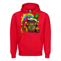 Red st. patricks day barrel beer Zipper Hoodie - Neo Western